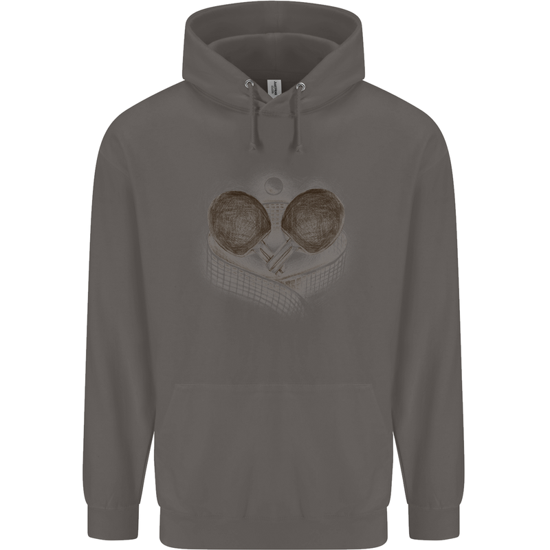 Ping Pong Sketch Table Tennis Set Mens 80% Cotton Hoodie Charcoal