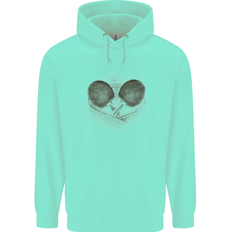 Ping Pong Sketch Table Tennis Set Mens 80% Cotton Hoodie Peppermint