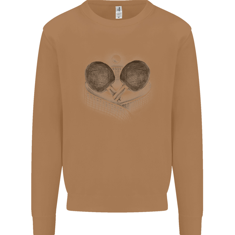 Ping Pong Sketch Table Tennis Set Mens Sweatshirt Jumper Caramel Latte