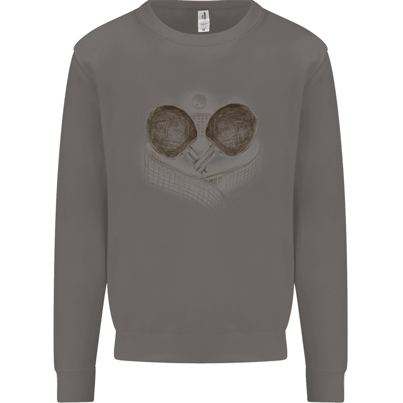 Ping Pong Sketch Table Tennis Set Mens Sweatshirt Jumper Charcoal