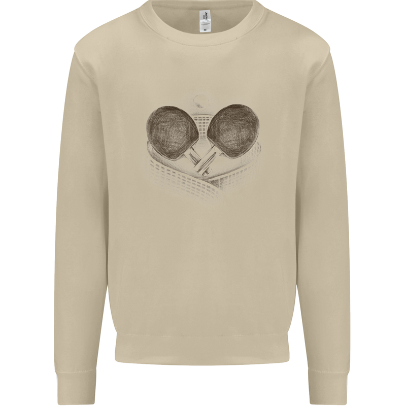 Ping Pong Sketch Table Tennis Set Mens Sweatshirt Jumper Sand