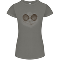 Ping Pong Sketch Table Tennis Set Womens Petite Cut T-Shirt Charcoal
