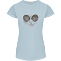 Ping Pong Sketch Table Tennis Set Womens Petite Cut T-Shirt Light Blue