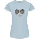 Ping Pong Sketch Table Tennis Set Womens Petite Cut T-Shirt Light Blue