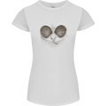 Ping Pong Sketch Table Tennis Set Womens Petite Cut T-Shirt White