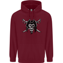 Pirate & Swords Skull Captain Jolly Roger Childrens Kids Hoodie Maroon