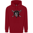 Pirate & Swords Skull Captain Jolly Roger Childrens Kids Hoodie Red
