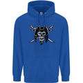 Pirate & Swords Skull Captain Jolly Roger Childrens Kids Hoodie Royal Blue