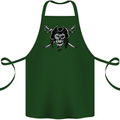 Pirate & Swords Skull Captain Jolly Roger Cotton Apron 100% Organic Forest Green