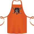 Pirate & Swords Skull Captain Jolly Roger Cotton Apron 100% Organic Orange