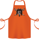 Pirate & Swords Skull Captain Jolly Roger Cotton Apron 100% Organic Orange