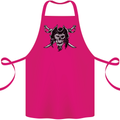 Pirate & Swords Skull Captain Jolly Roger Cotton Apron 100% Organic Pink