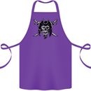 Pirate & Swords Skull Captain Jolly Roger Cotton Apron 100% Organic Purple
