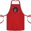 Pirate & Swords Skull Captain Jolly Roger Cotton Apron 100% Organic Red