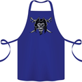 Pirate & Swords Skull Captain Jolly Roger Cotton Apron 100% Organic Royal Blue