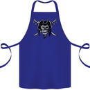 Pirate & Swords Skull Captain Jolly Roger Cotton Apron 100% Organic Royal Blue