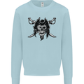 Pirate & Swords Skull Captain Jolly Roger Kids Sweatshirt Jumper Light Blue