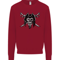 Pirate & Swords Skull Captain Jolly Roger Kids Sweatshirt Jumper Red