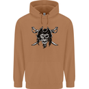 Pirate & Swords Skull Captain Jolly Roger Mens 80% Cotton Hoodie Caramel Latte