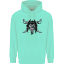 Pirate & Swords Skull Captain Jolly Roger Mens 80% Cotton Hoodie Peppermint