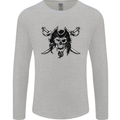 Pirate & Swords Skull Captain Jolly Roger Mens Long Sleeve T-Shirt Sports Grey