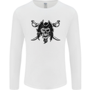 Pirate & Swords Skull Captain Jolly Roger Mens Long Sleeve T-Shirt White