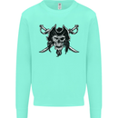 Pirate & Swords Skull Captain Jolly Roger Mens Sweatshirt Jumper Peppermint
