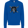 Pirate & Swords Skull Captain Jolly Roger Mens Sweatshirt Jumper Royal Blue