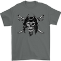 Pirate & Swords Skull Captain Jolly Roger Mens T-Shirt 100% Cotton Charcoal