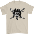 Pirate & Swords Skull Captain Jolly Roger Mens T-Shirt Cotton Gildan Sand