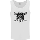 Pirate & Swords Skull Captain Jolly Roger Mens Vest Tank Top White