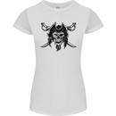 Pirate & Swords Skull Captain Jolly Roger Womens Petite Cut T-Shirt White