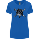 Pirate & Swords Skull Captain Jolly Roger Womens Wider Cut T-Shirt Royal Blue
