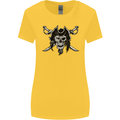 Pirate & Swords Skull Captain Jolly Roger Womens Wider Cut T-Shirt Yellow