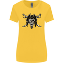 Pirate & Swords Skull Captain Jolly Roger Womens Wider Cut T-Shirt Yellow