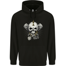 Piston Skull Motorcycle Motorbike Biker Mens Hoodie Black