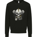 Piston Skull Motorcycle Motorbike Biker Mens Sweatshirt Jumper Black
