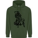 Pitbull Grim Reaper Dog Skull Satan Demon Childrens Kids Hoodie Forest Green
