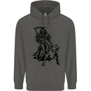 Pitbull Grim Reaper Dog Skull Satan Demon Childrens Kids Hoodie Storm Grey