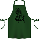 Pitbull Grim Reaper Dog Skull Satan Demon Cotton Apron 100% Organic Forest Green