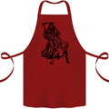 Pitbull Grim Reaper Dog Skull Satan Demon Cotton Apron 100% Organic Maroon
