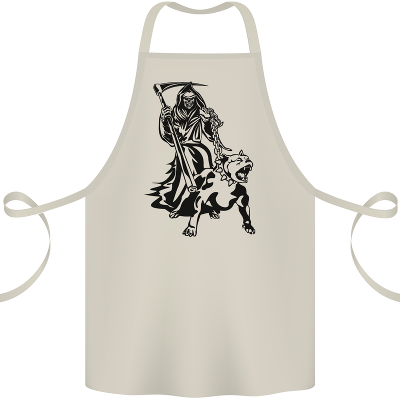 Pitbull Grim Reaper Dog Skull Satan Demon Cotton Apron 100% Organic Natural
