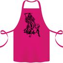 Pitbull Grim Reaper Dog Skull Satan Demon Cotton Apron 100% Organic Pink