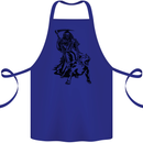Pitbull Grim Reaper Dog Skull Satan Demon Cotton Apron 100% Organic Royal Blue