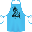 Pitbull Grim Reaper Dog Skull Satan Demon Cotton Apron 100% Organic Turquoise