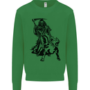 Pitbull Grim Reaper Dog Skull Satan Demon Kids Sweatshirt Jumper Irish Green