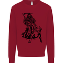 Pitbull Grim Reaper Dog Skull Satan Demon Kids Sweatshirt Jumper Red