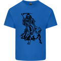 Pitbull Grim Reaper Dog Skull Satan Demon Kids T-Shirt Childrens Royal Blue
