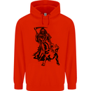 Pitbull Grim Reaper Dog Skull Satan Demon Mens 80% Cotton Hoodie Bright Red