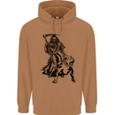 Pitbull Grim Reaper Dog Skull Satan Demon Mens 80% Cotton Hoodie Caramel Latte
